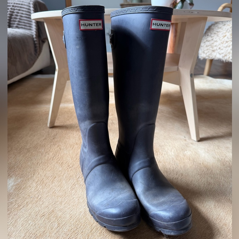 Hunter Navy Tall Boots